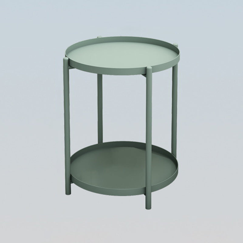 Modern Accent Table Nightstand Metal Antique Finish Night Table