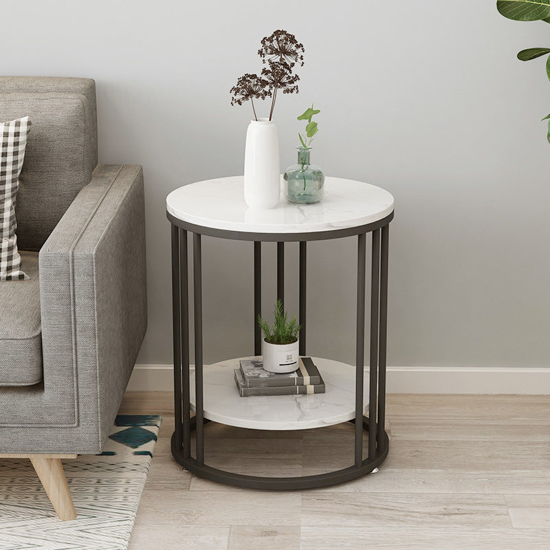 Glam Bedside Cabinet Antique Finish Nightstand with 2 Shelves