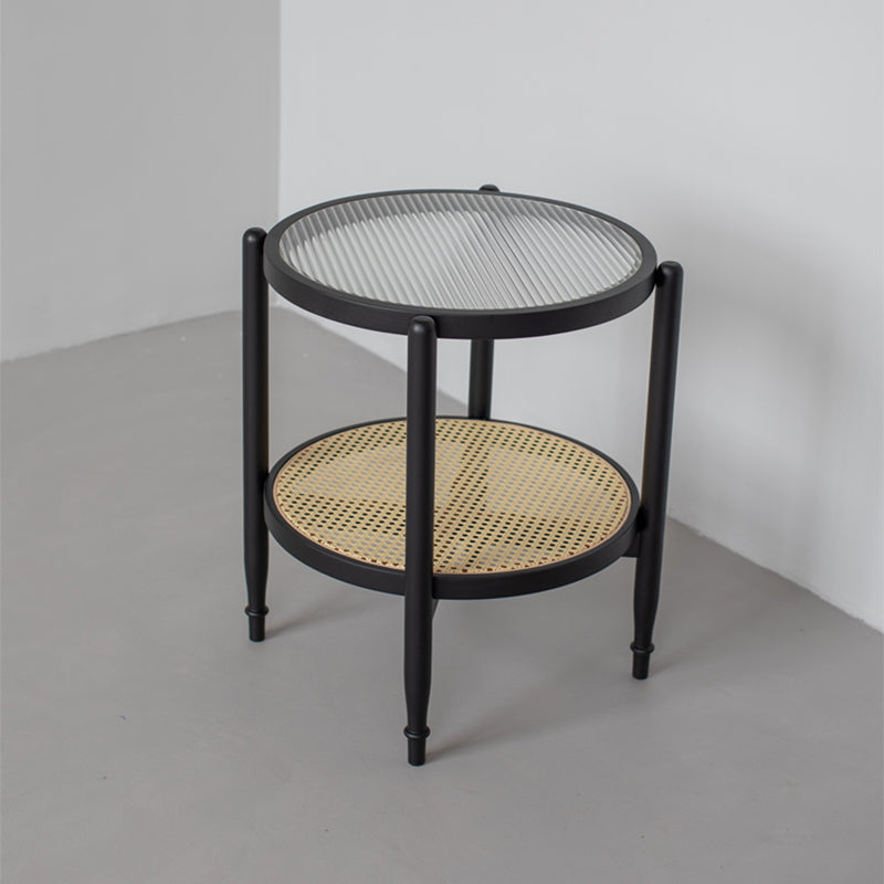 Tropical Coffee Table Solid Wood Black Coffee Cocktail Table