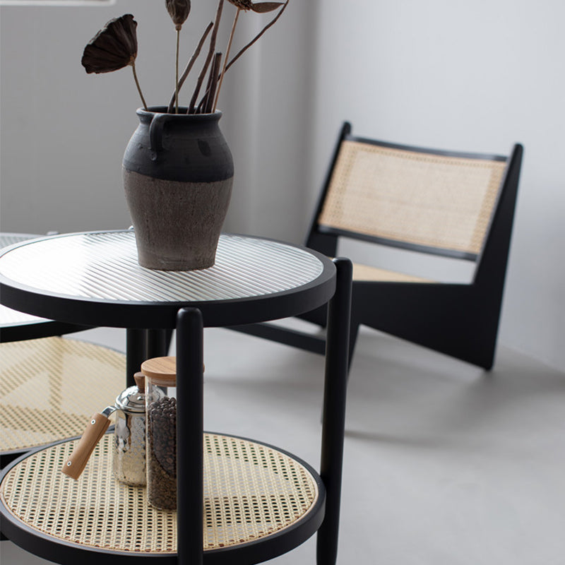 Tropical Coffee Table Solid Wood Black Coffee Cocktail Table