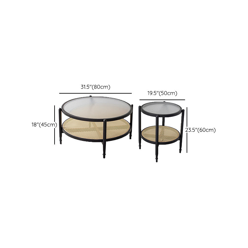 Tropical Coffee Table Solid Wood Black Coffee Cocktail Table