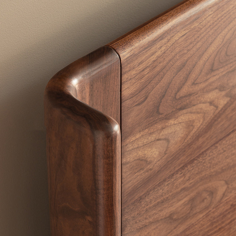 Solid Wood Headboard Standard Bed Mattress Included Bed Frame with Custom Legs