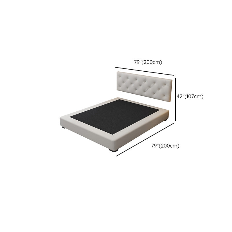 Contemporary Low Mattress Included Bed Frame Grey Upholstered Tufted Bed with 3 Drawers