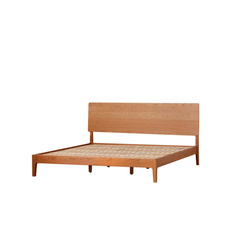 Modern Standard Bed Solid Wood Bed Frame with Headboard and Mattress