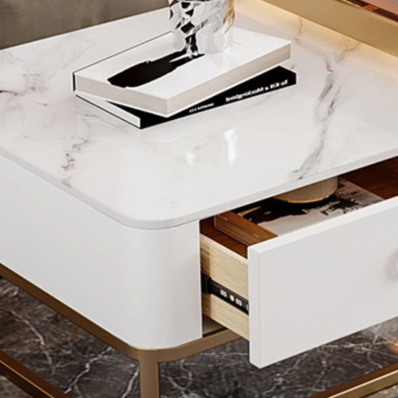 Frame Frame Coffee Table Glam Square Cocktail Table with Drawer