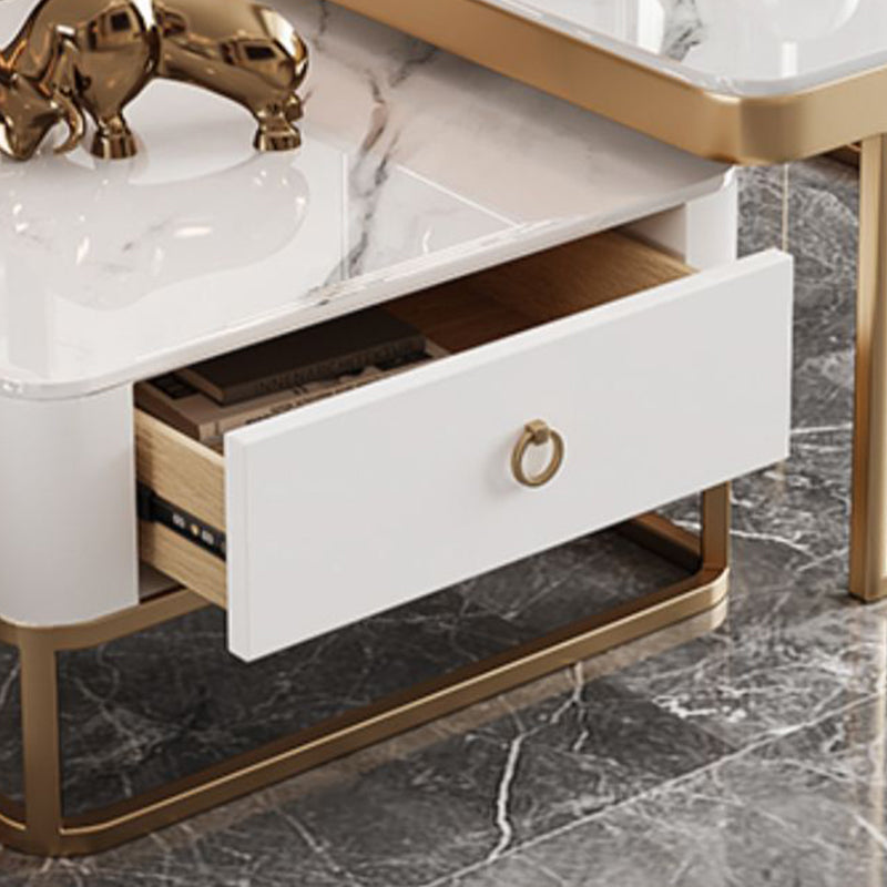Frame Frame Coffee Table Glam Square Cocktail Table with Drawer