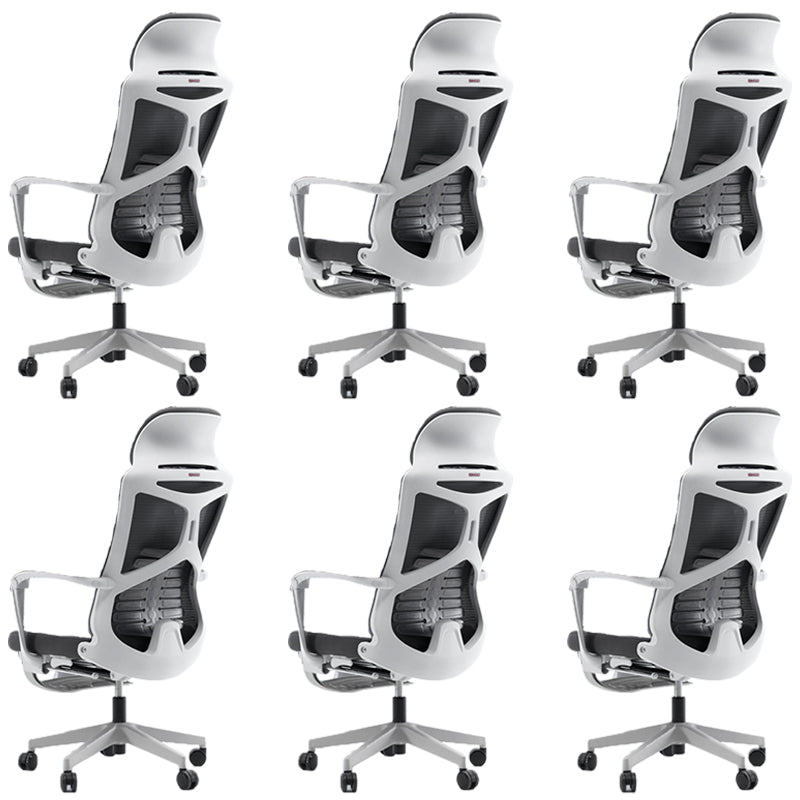 Modern Fixed Arms Desk Chair Adjustable Seat Height Chair with Wheels
