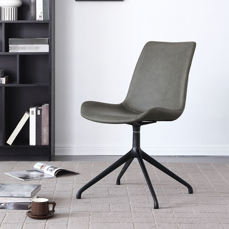 Contemporary No Arm Task Chair Leather Conference Chair for Office