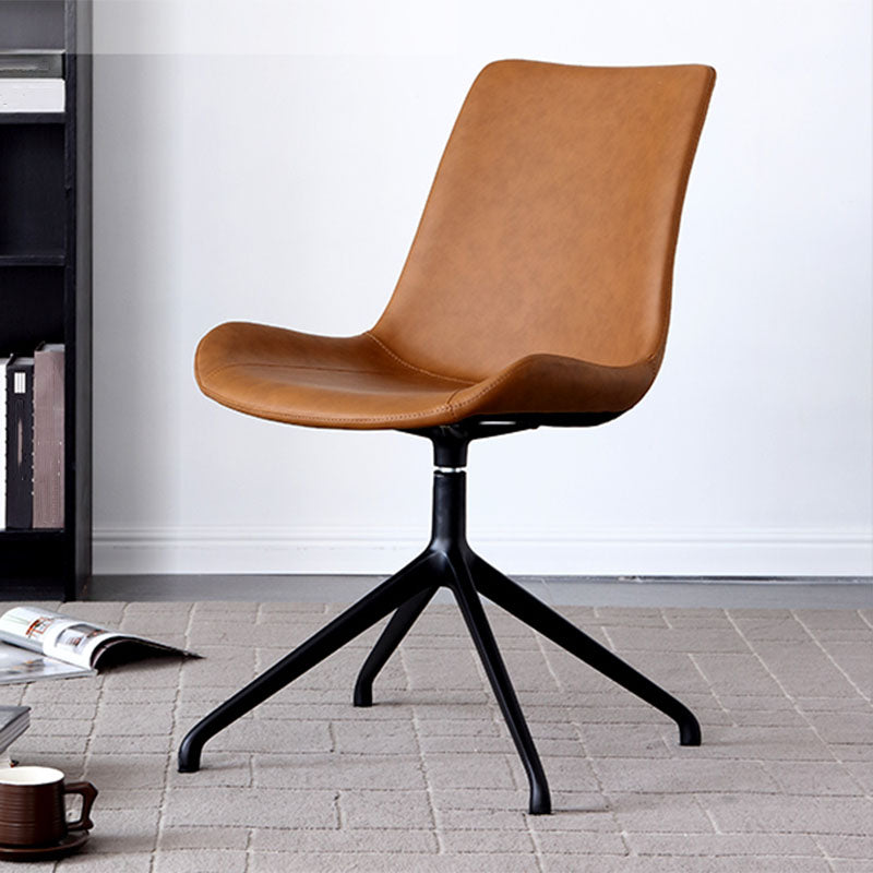 Contemporary No Arm Task Chair Leather Conference Chair for Office