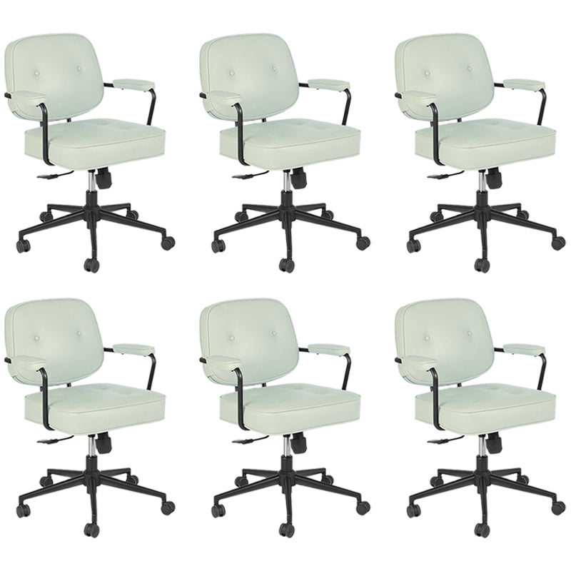 Padded Arms Desk Chair No Distressing Leather Ergonomic Office Chair with Wheels