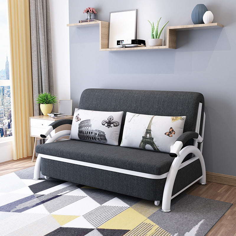 33.46"H Linen Sleeper Scandinavian Styled Sofa Bed with Pillows