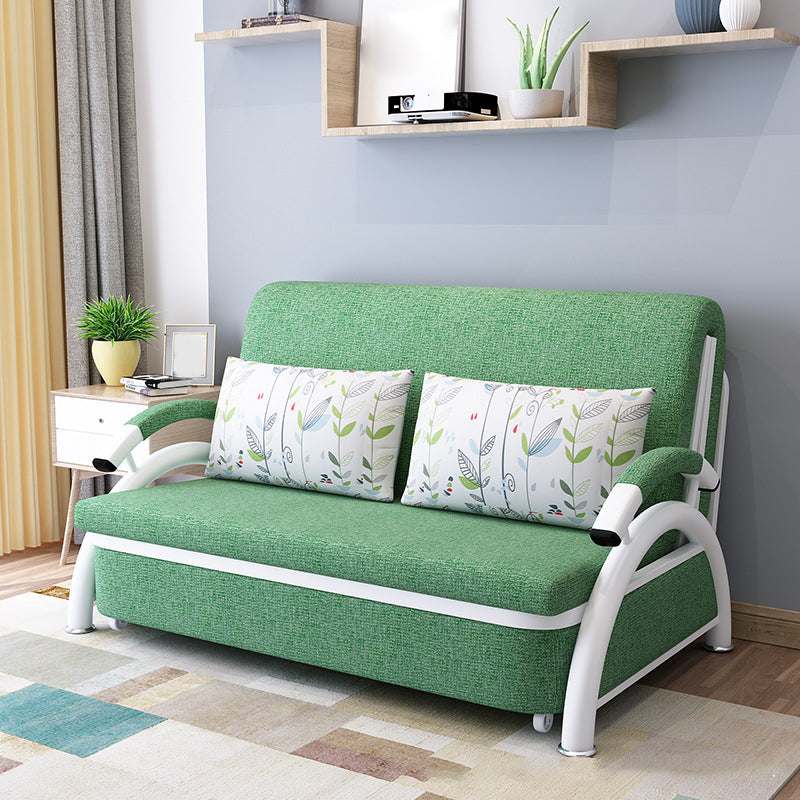 33.46"H Linen Sleeper Scandinavian Styled Sofa Bed with Pillows