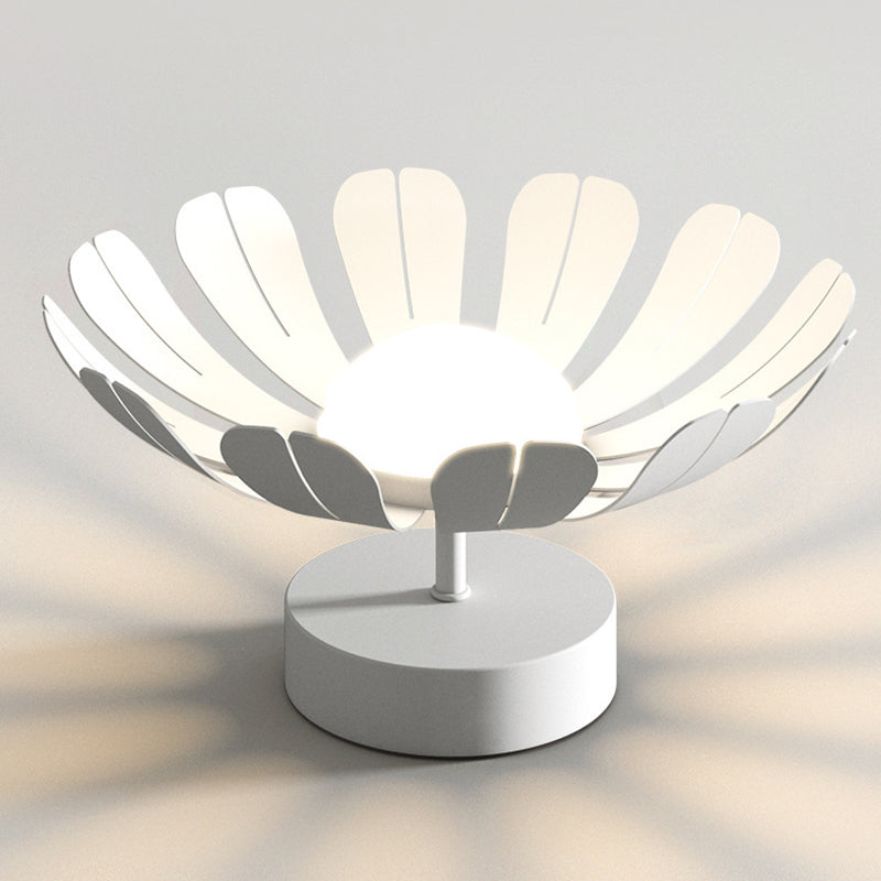 Metal and Acrylic Semi Flush in Black / White Flower Shape LED Ceiling Semi Flush