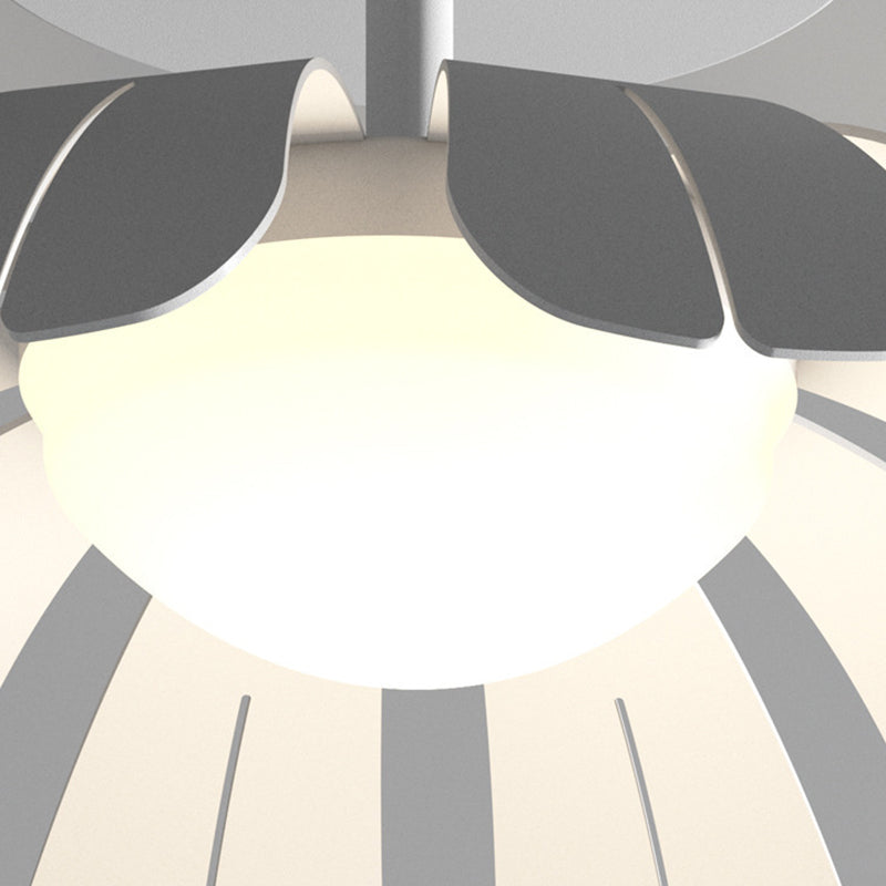 Metal and Acrylic Semi Flush in Black / White Flower Shape LED Ceiling Semi Flush