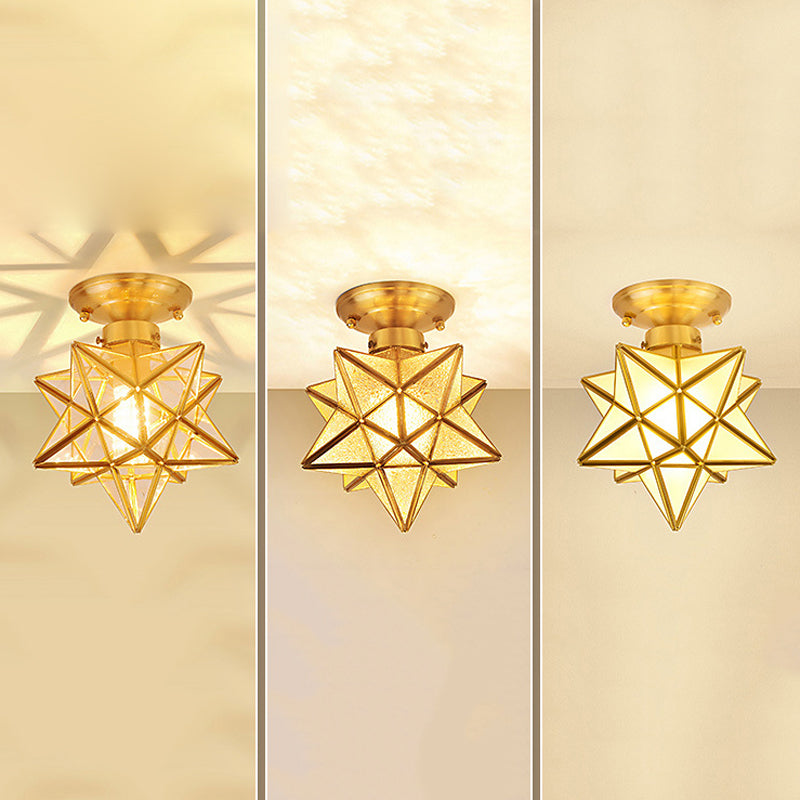 Modern Star Shape Flush Mount Light Fixtures 1 Light Flush Mount Ceiling Light