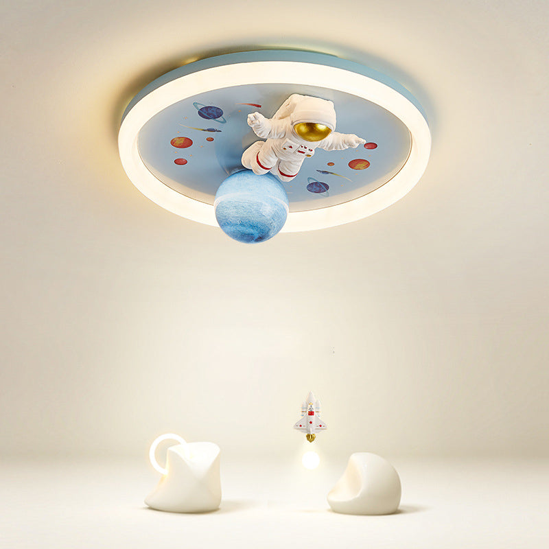 Modern Ceiling Lamp Colorful LED Flush Mount Light Fixture with Acrylic Shade for Bedroom
