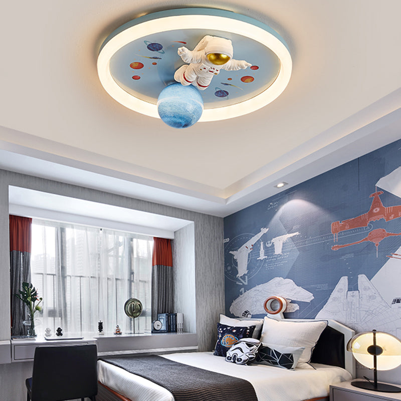 Modern Ceiling Lamp Colorful LED Flush Mount Light Fixture with Acrylic Shade for Bedroom