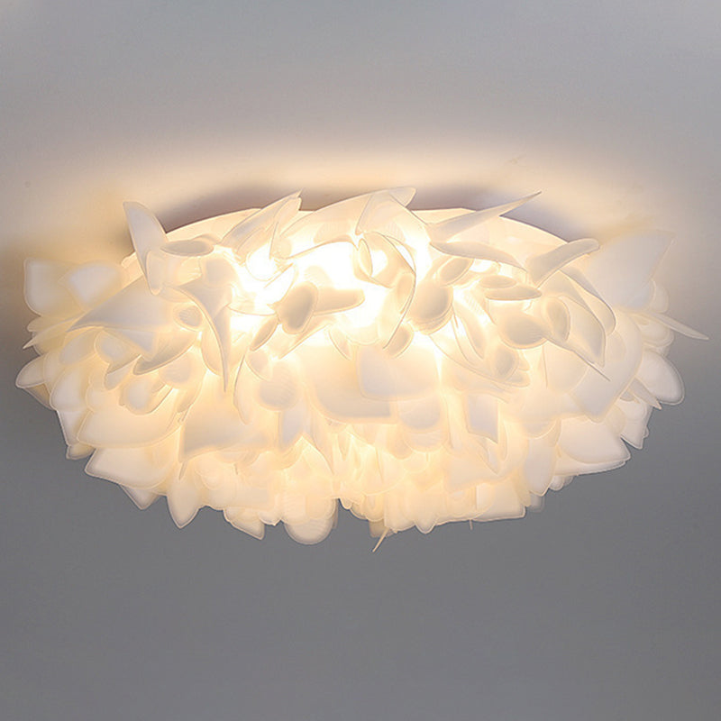 Modern Ceiling Lamp Creative LED Flush Mount Light Fixture with Plastic Shade for Bedroom