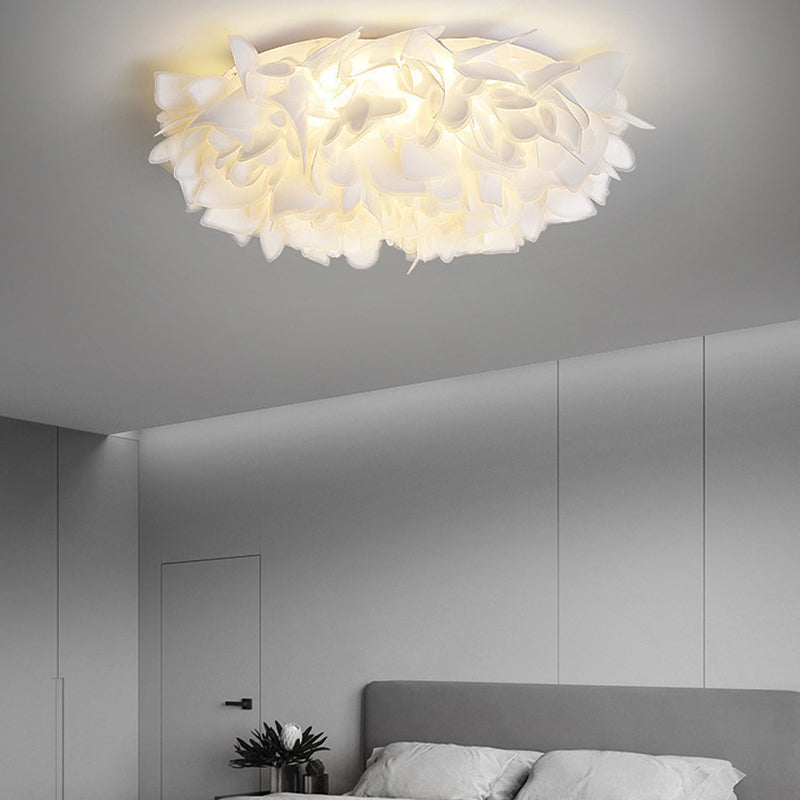 Modern Ceiling Lamp Creative LED Flush Mount Light Fixture with Plastic Shade for Bedroom