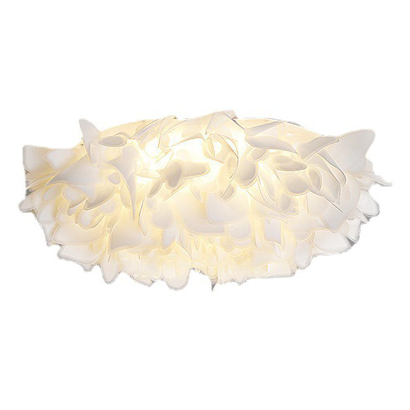 Modern Ceiling Lamp Creative LED Flush Mount Light Fixture with Plastic Shade for Bedroom