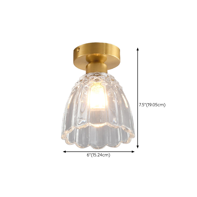 Modern Simple Glass Ceiling Light Bell Shape Ceiling Lamp for Bedroom