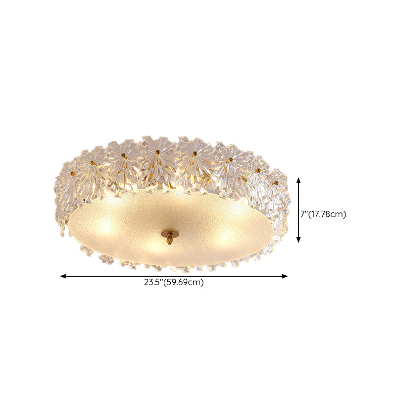 Modern Simple Glass Ceiling Light Round Shape Ceiling Lamp for Bedroom