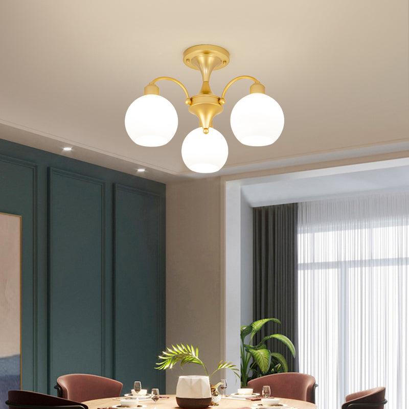 Modern Simple Ceiling Light Ball Shape Shade Iron Ceiling Lamp for Bedroom
