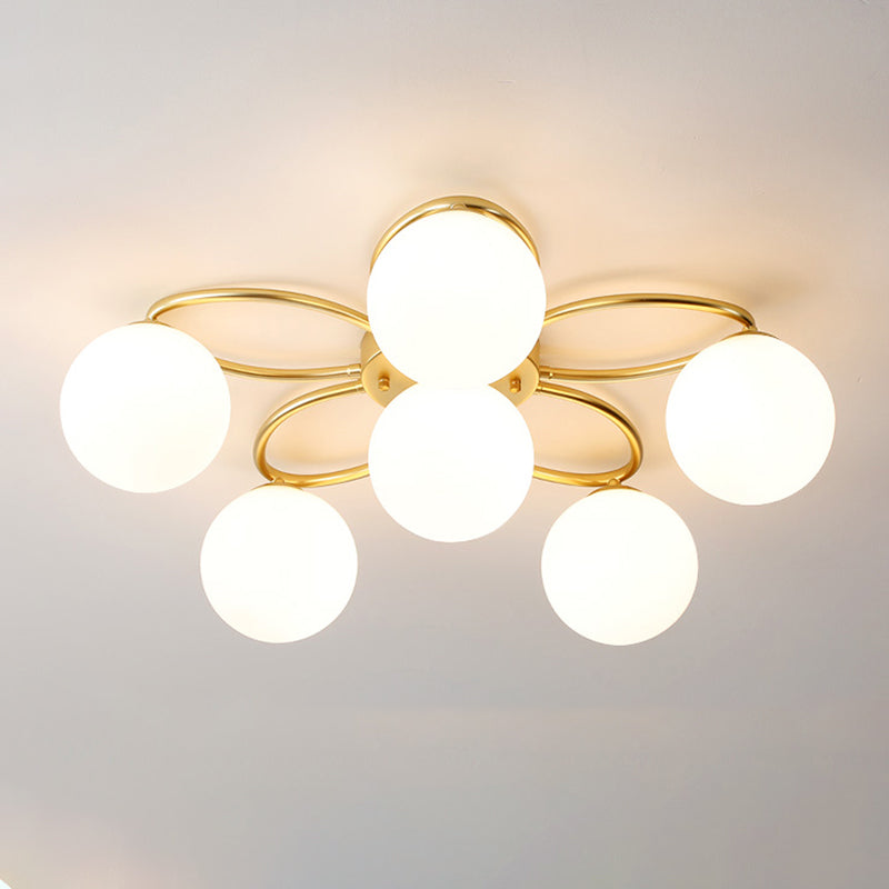 Modern Simple Ceiling Light Ball Shape Iron Ceiling Lamp for Bedroom