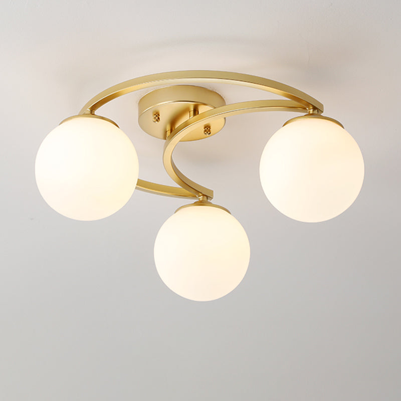 Modern Simple Ceiling Light Ball Shape Iron Ceiling Lamp for Bedroom