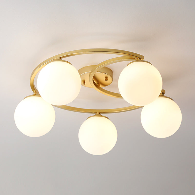 Modern Simple Ceiling Light Ball Shape Iron Ceiling Lamp for Bedroom