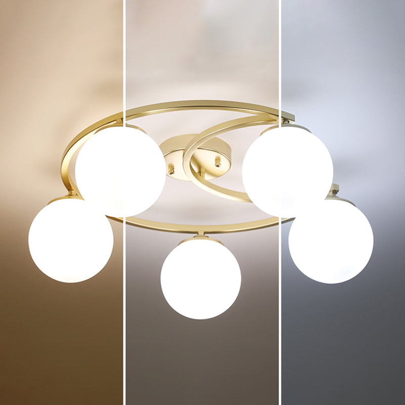 Modern Simple Ceiling Light Ball Shape Iron Ceiling Lamp for Bedroom