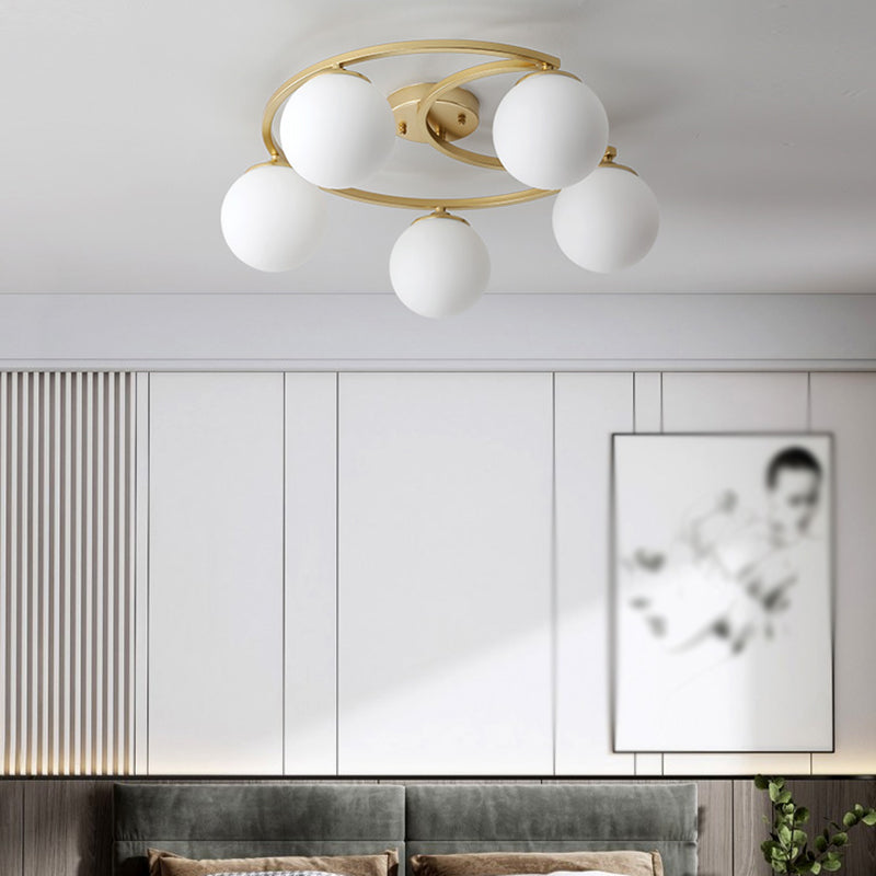 Modern Simple Ceiling Light Ball Shape Iron Ceiling Lamp for Bedroom