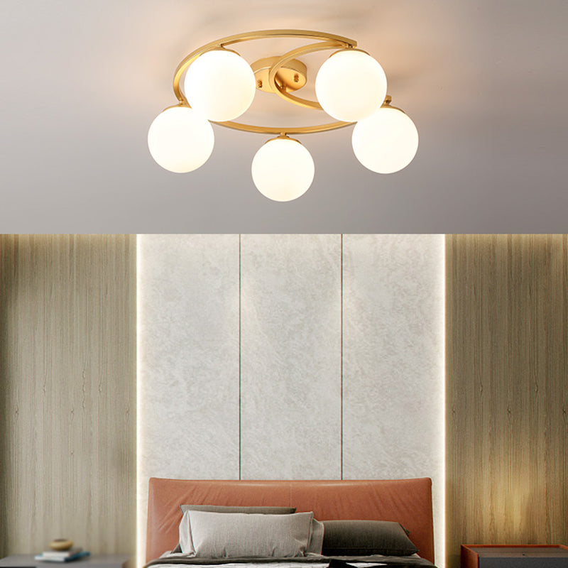 Modern Simple Ceiling Light Ball Shape Iron Ceiling Lamp for Bedroom
