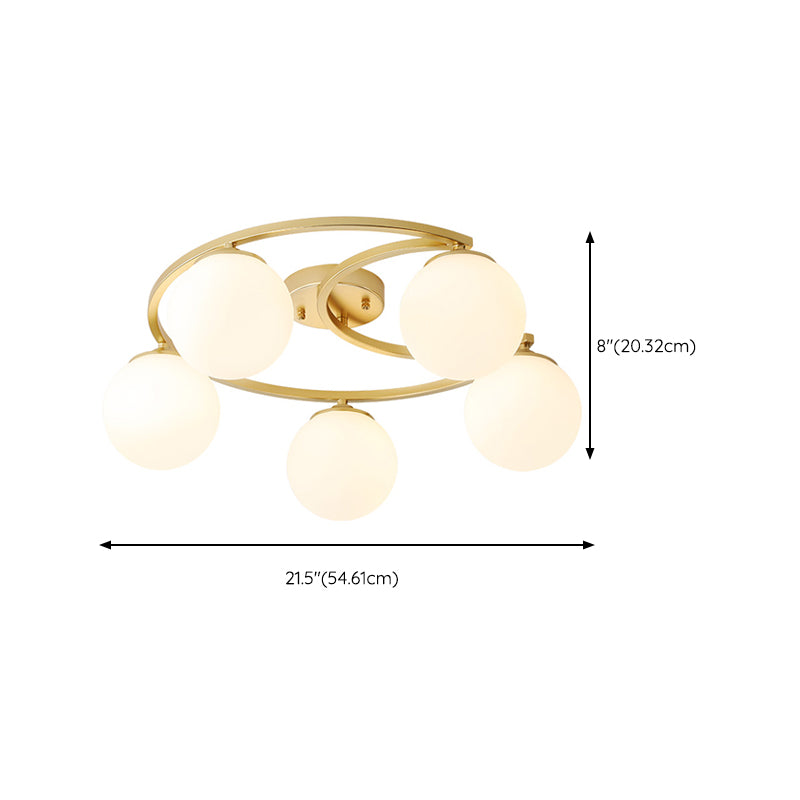 Modern Simple Ceiling Light Ball Shape Iron Ceiling Lamp for Bedroom