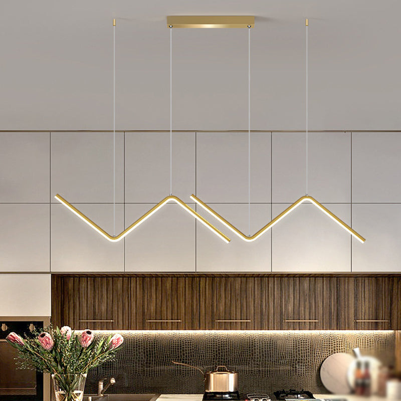 Golden/Black Ceiling Light Contemporary LED Kitchen Island Lighting for Foyer