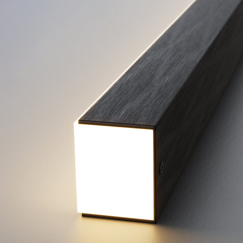 Linear 1 - Light LED Ceiling Pendant Fixture in Dark Black Aluminum Kitchen Island Fixture