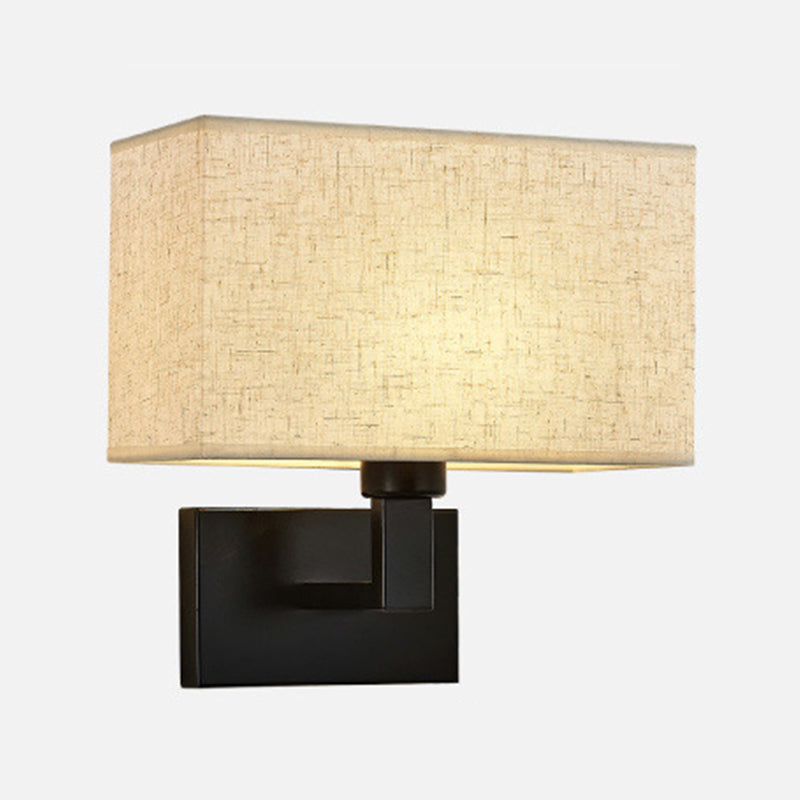 1 - Light Wall Sconce in Black / Gold Metal and Fabric Post Modern Wall Light