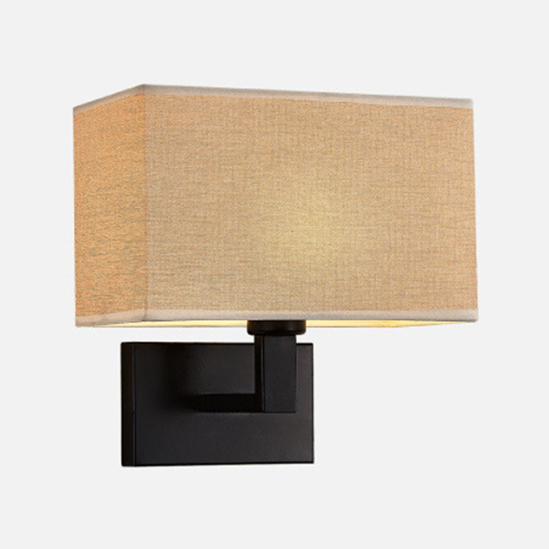 1 - Light Wall Sconce in Black / Gold Metal and Fabric Post Modern Wall Light