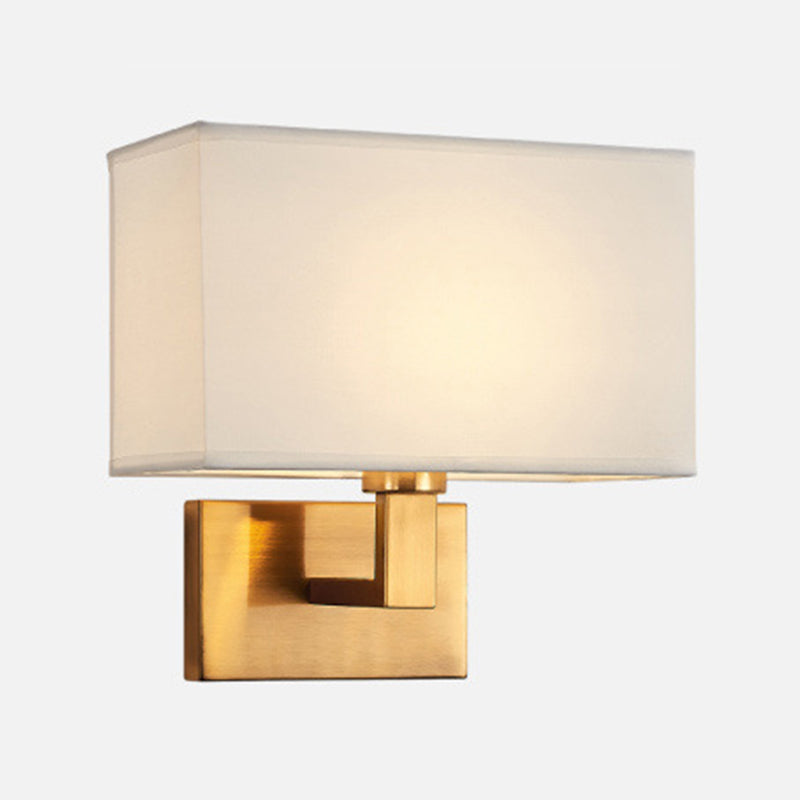 1 - Light Wall Sconce in Black / Gold Metal and Fabric Post Modern Wall Light