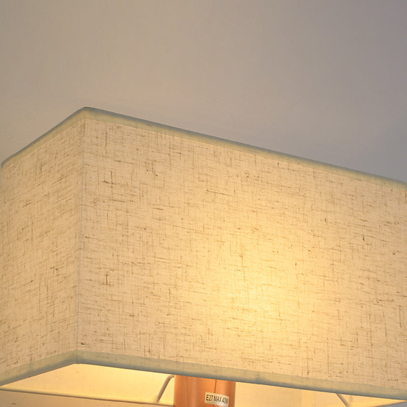 Rectangle Fabric Shade Wall Sconce in Pink Iron Wall Lighting Fixture