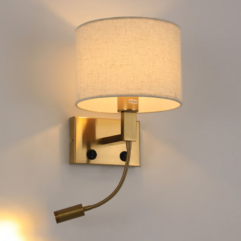 Geometric Wall Lighting Modern Fabric 2 Lights Wall Sconces for Bedroom