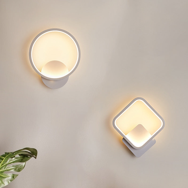 Single Modern White/Black Wall Mounted Sconce Unique Wall Light for Bedroom