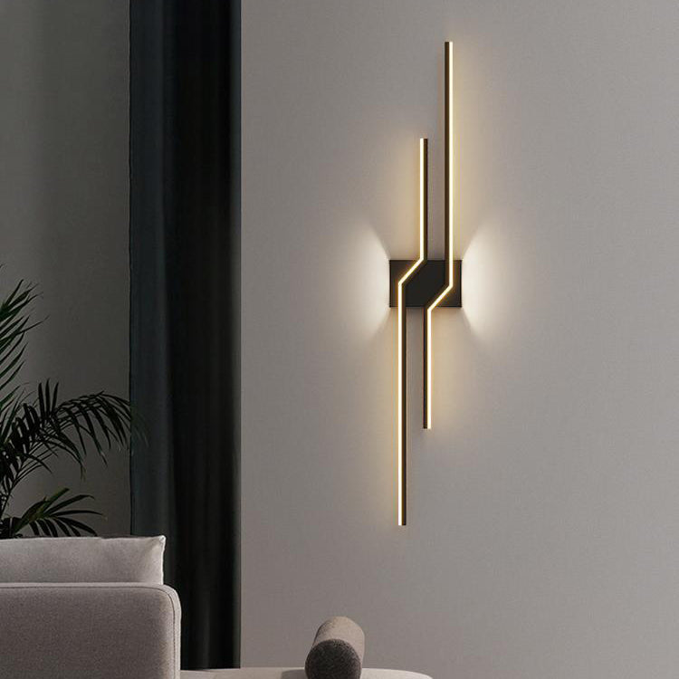2-Light Modernism Wall Mounted Sconce White/Black LED Wall Light for Foyer