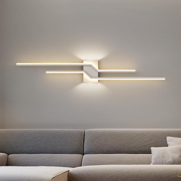 2-Light Modernism Wall Mounted Sconce White/Black LED Wall Light for Foyer