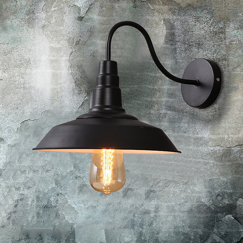 Industrial Wall Sconce Geometric Shape Wall Light with Metal Shade for Doorway