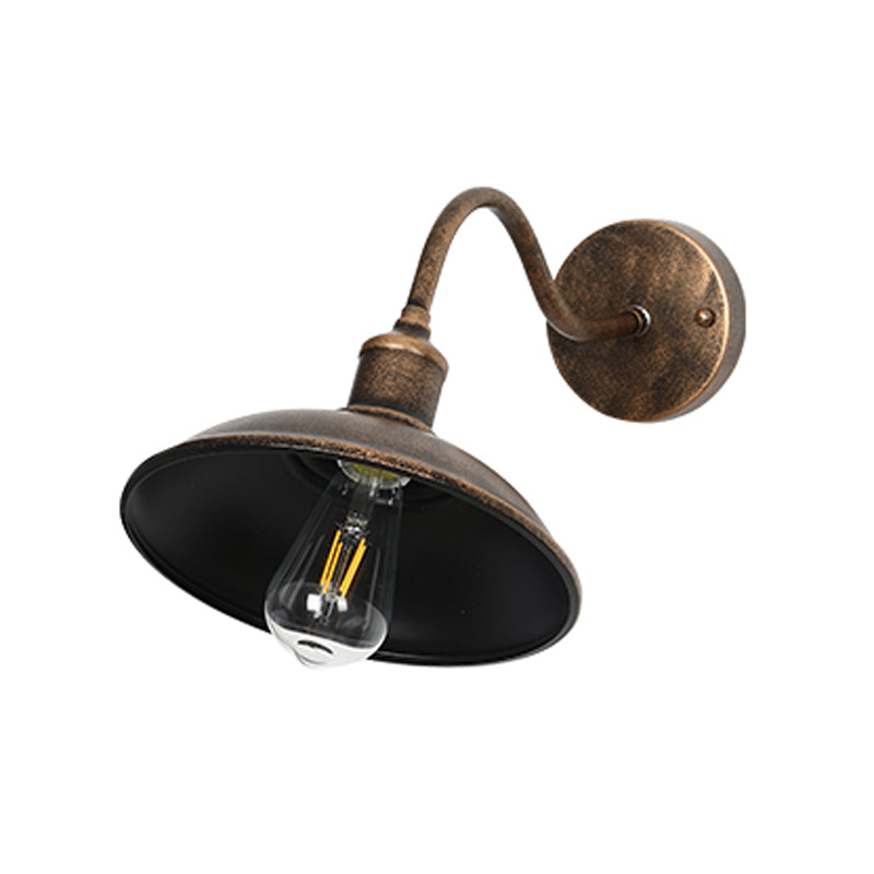 Industrial Wall Sconce Geometric Shape Wall Light with Metal Shade for Courtyard