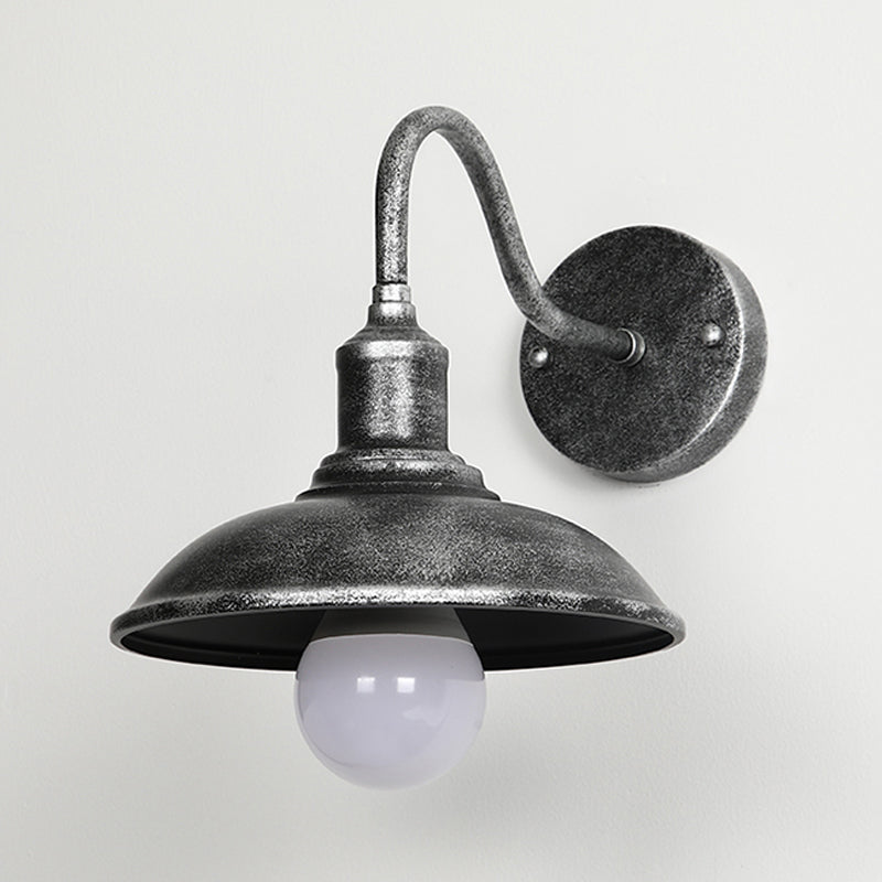 Industrial Wall Sconce Geometric Shape Wall Light with Metal Shade for Courtyard
