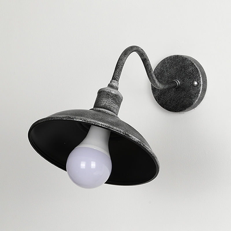 Industrial Wall Sconce Geometric Shape Wall Light with Metal Shade for Courtyard