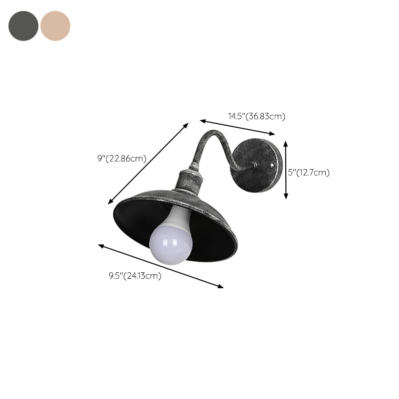 Industrial Wall Sconce Geometric Shape Wall Light with Metal Shade for Courtyard