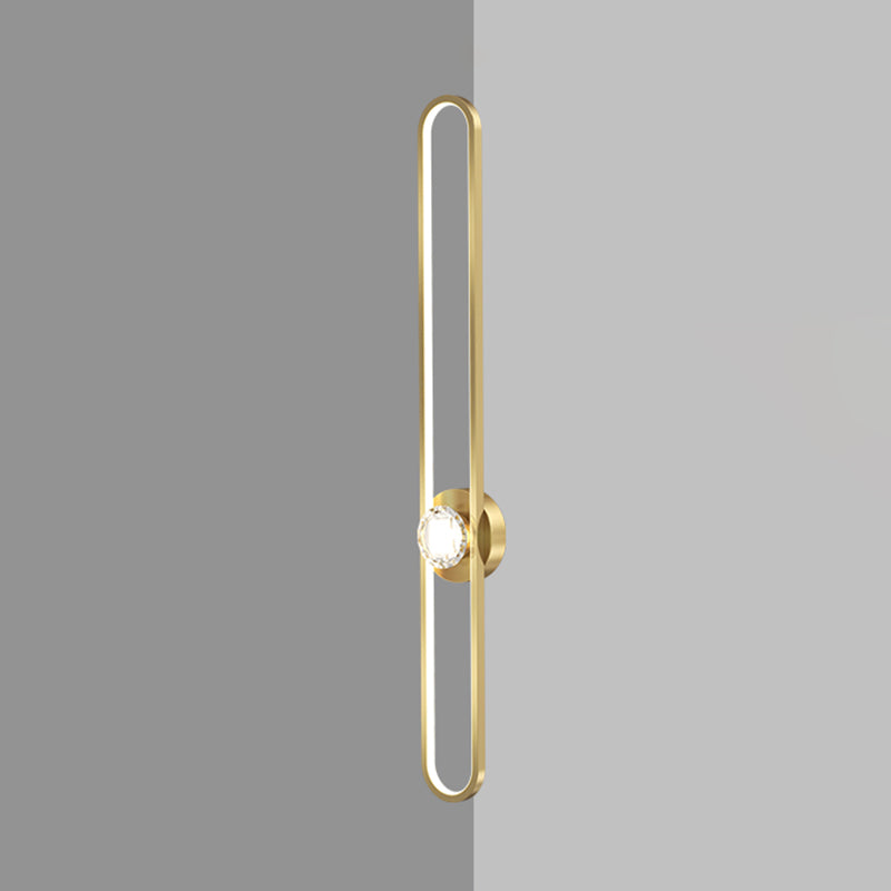 Modern LED Metal Wall Sconce Linear Shape Wall Light with Acrylic Shade for Bedroom